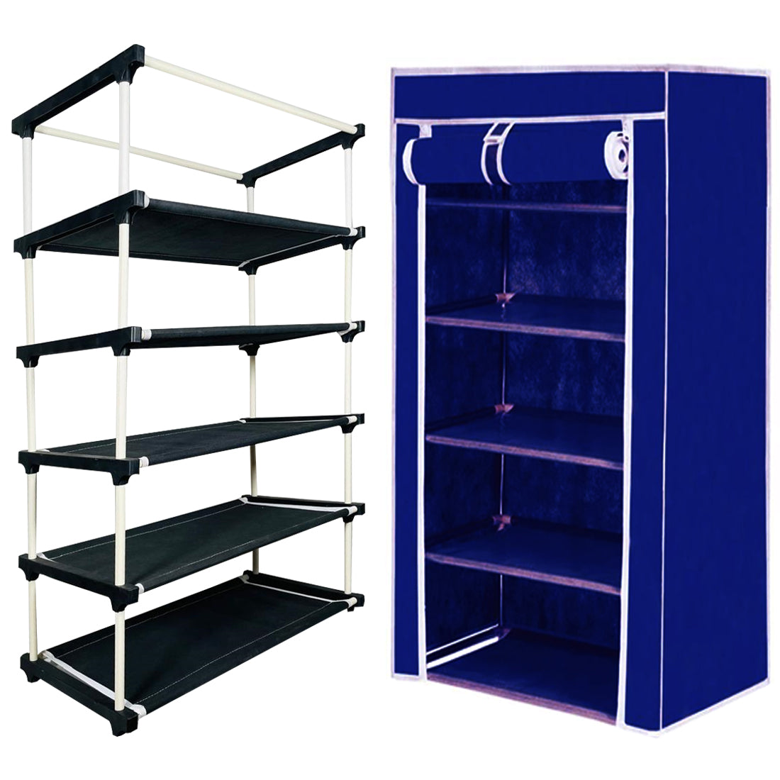 5 Layer Shoe Rack Blue