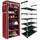 6 Layer Shoe Rack Maroon
