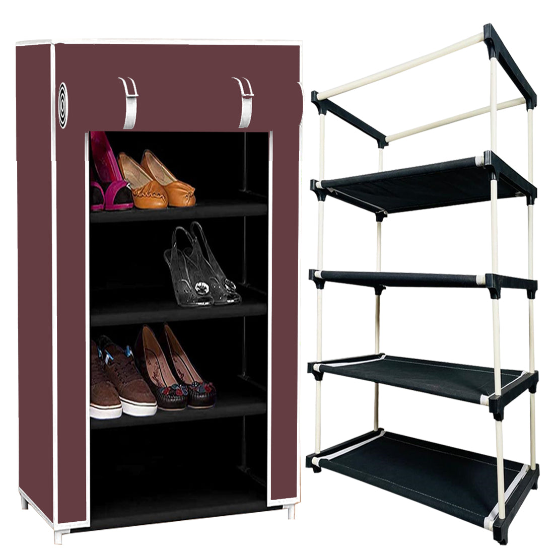 4 Layer Shoe Rack Brown