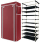 9 Layer Shoe Rack Maroon