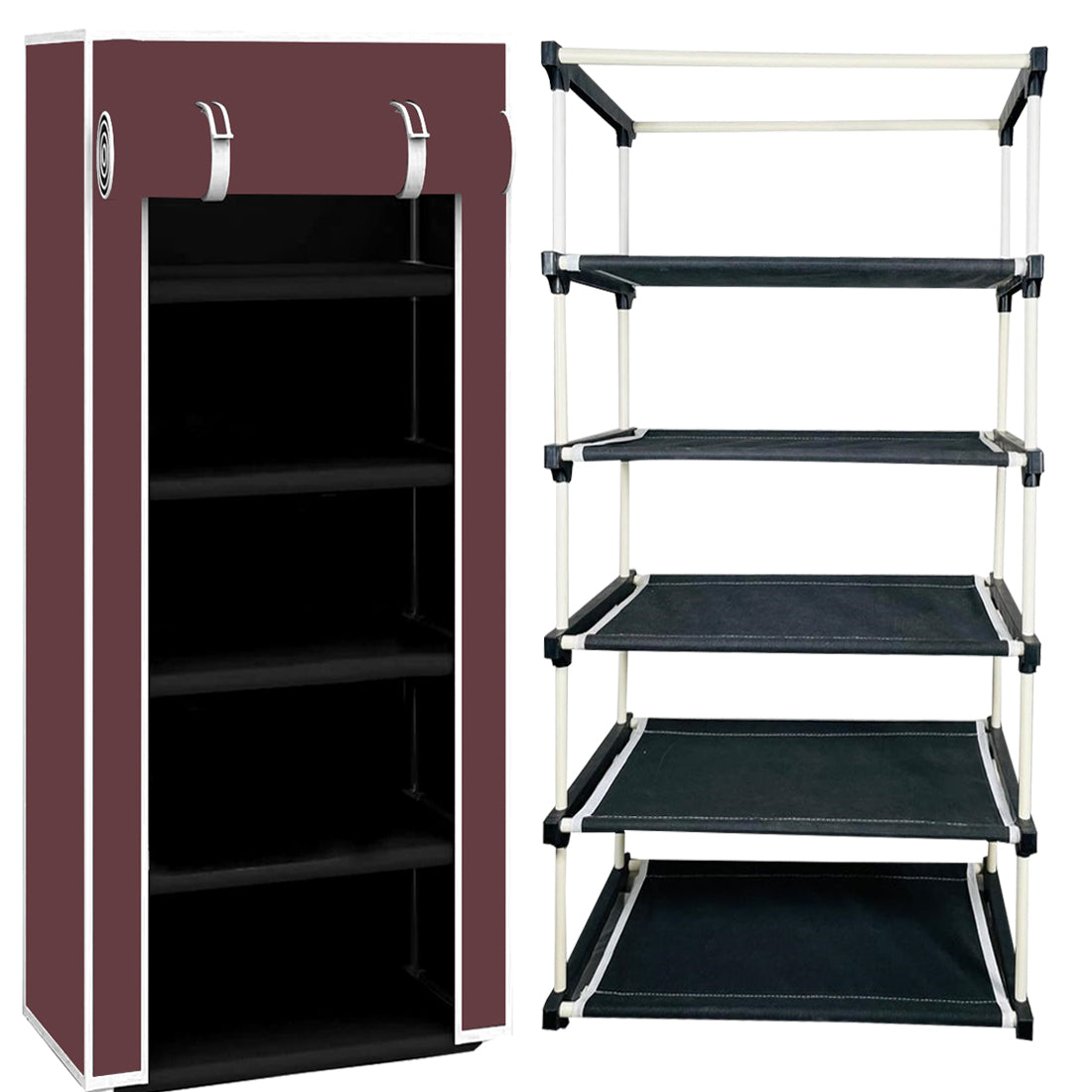 5 Layer Shoe Rack Brown