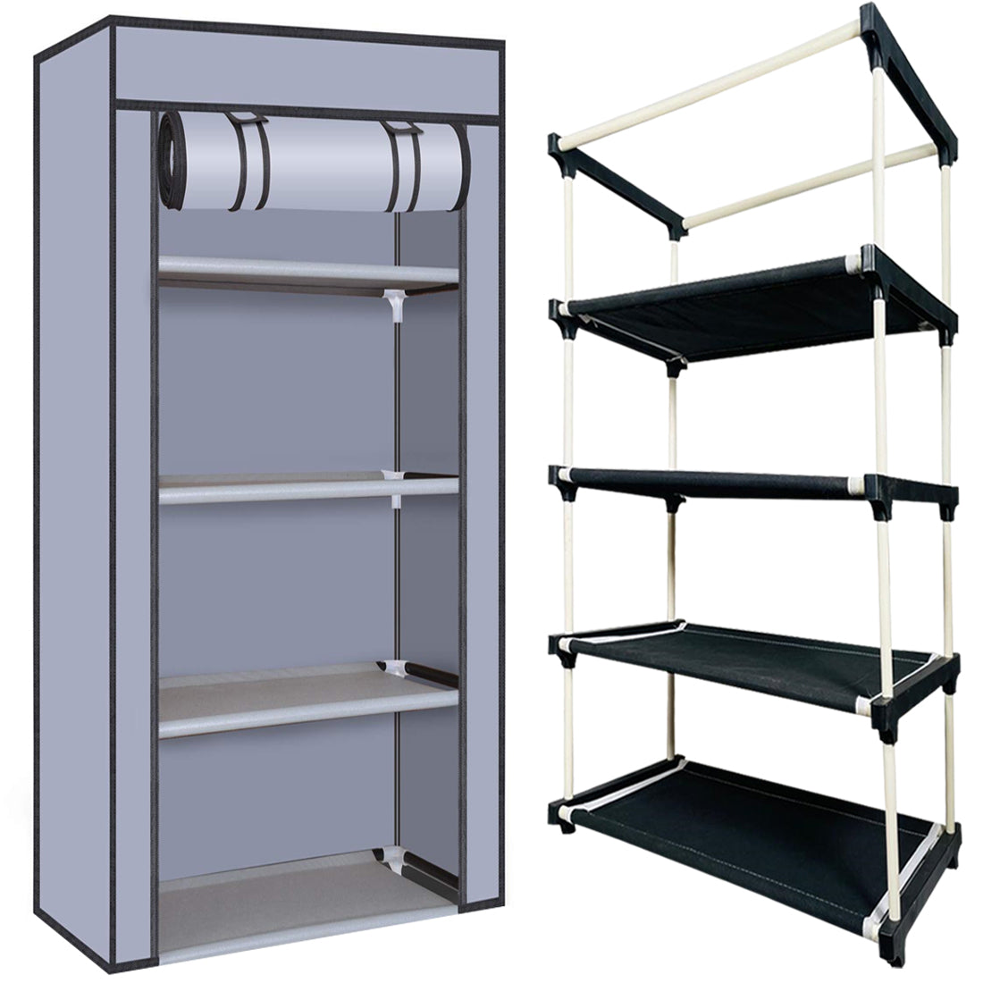4 Layer Shoe Rack Grey