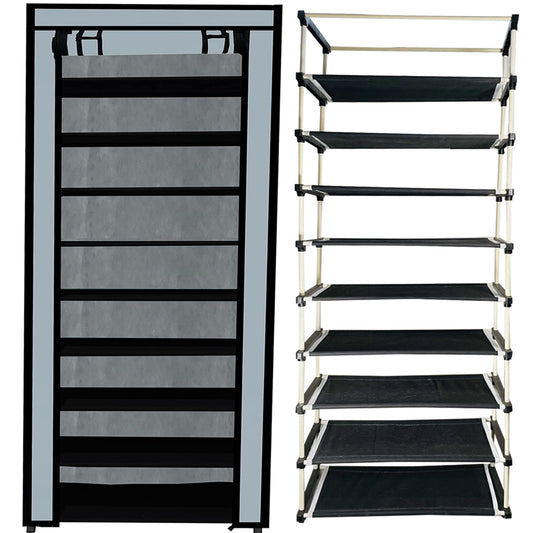 9 Layer Shoe Rack Grey