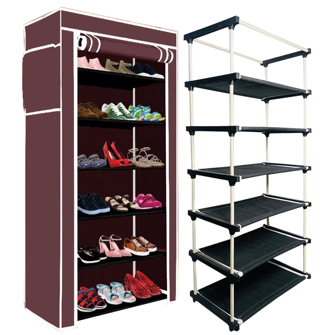 6 Layer Shoe Rack Brown