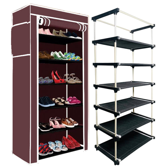 6 Layer Shoe Rack Brown
