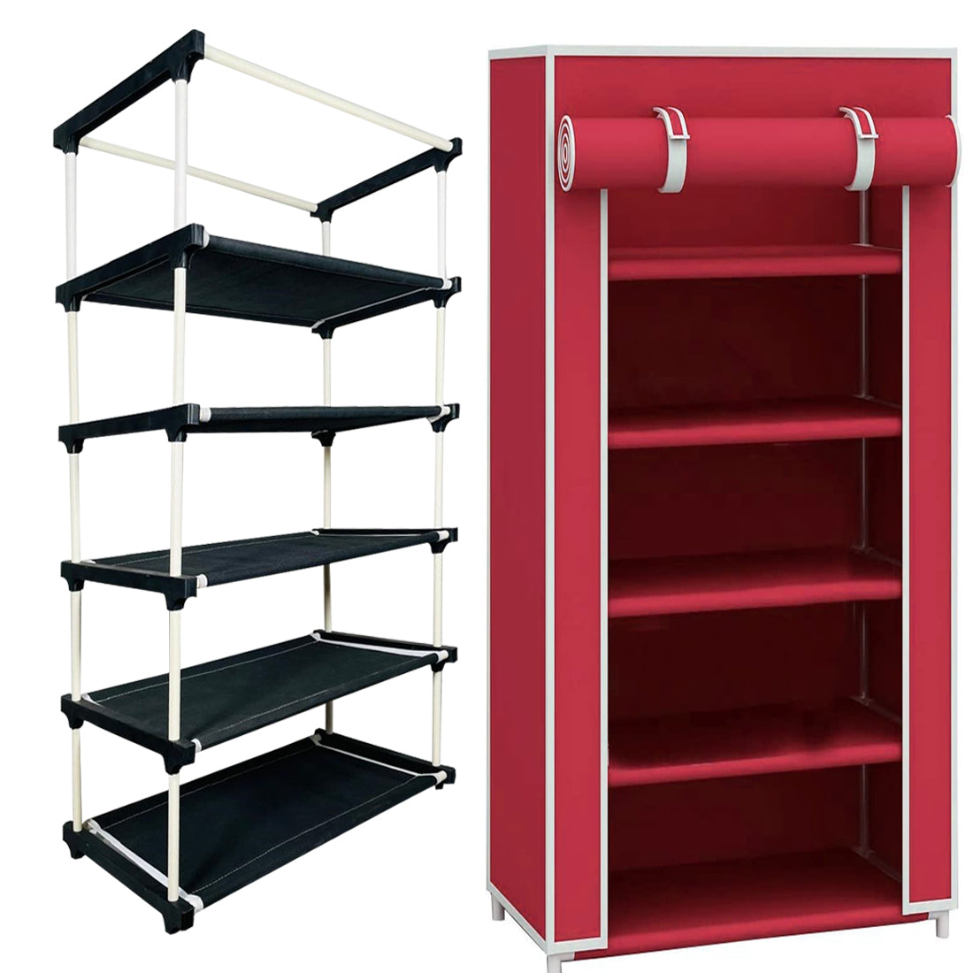 5 Layer Shoe Rack Maroon