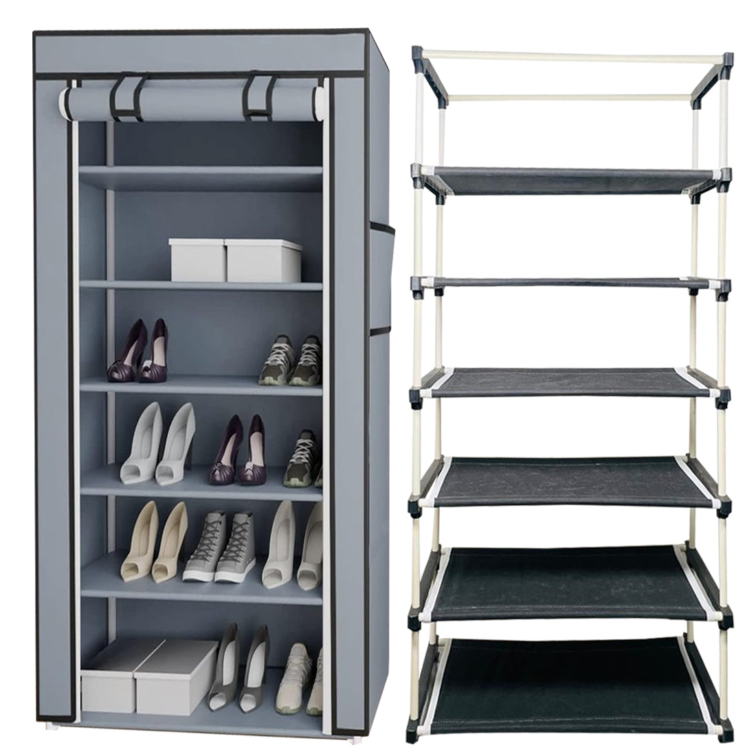 6 Layer Shoe Rack Grey