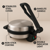 TURBOMAX Electric Roti Maker Machine with Double Indicator for Home | 900 Watt Non-Stick PTFE Coating Stainless Steel Automatic Chapati Maker Machine