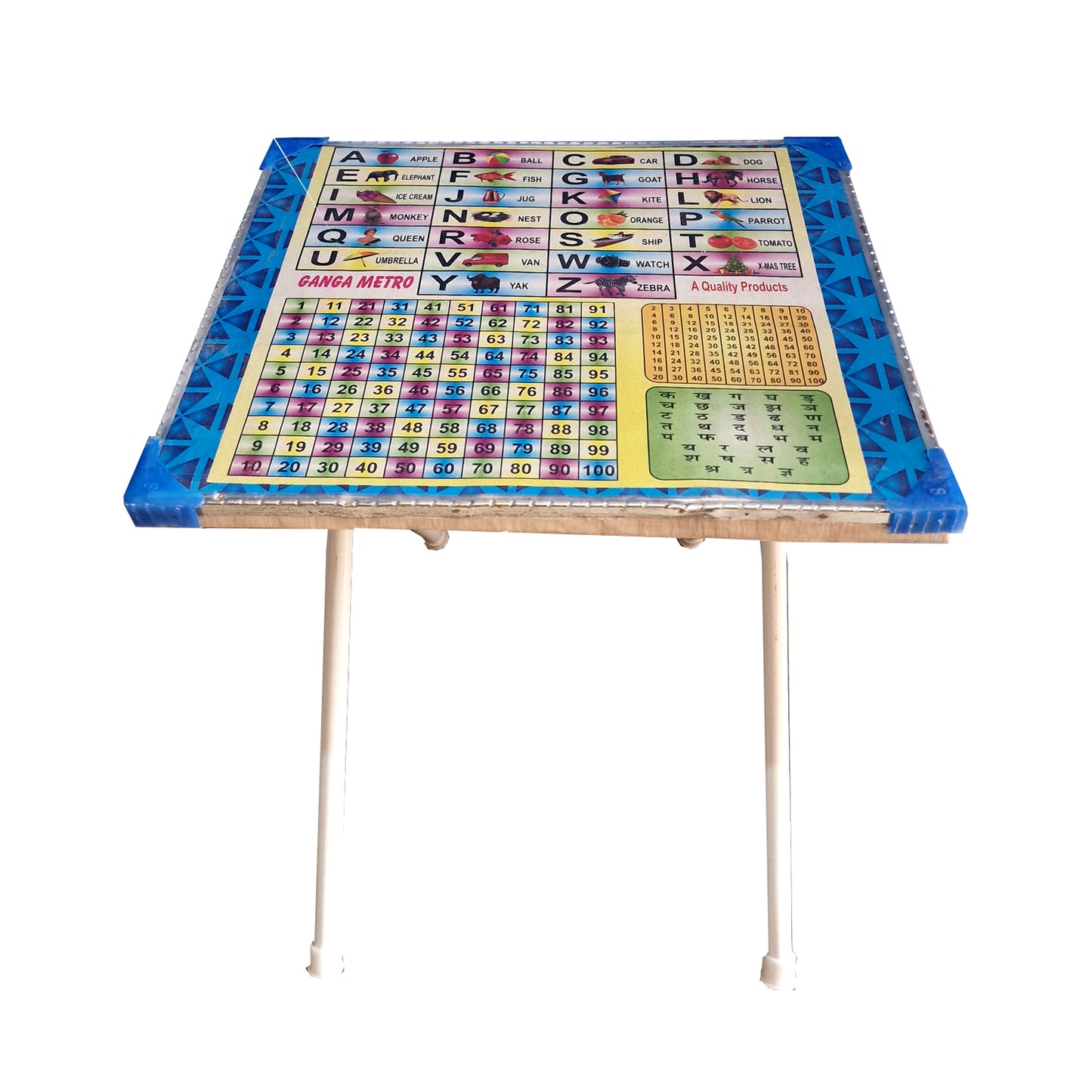 TURBOMAX Foldable Kids Study Table & Chair for 2-12 Years Students | Pre-Assembled Modern & Attractive Design Study Table for Kids (Multicolor) Blue