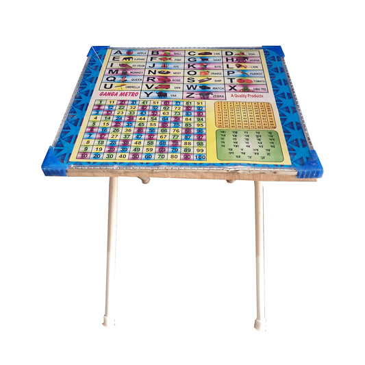 TURBOMAX Foldable Kids Study Table & Chair for 2-12 Years Students | Pre-Assembled Modern & Attractive Design Study Table for Kids (Multicolor) Blue