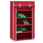 5 Layer Shoe Rack Maroon