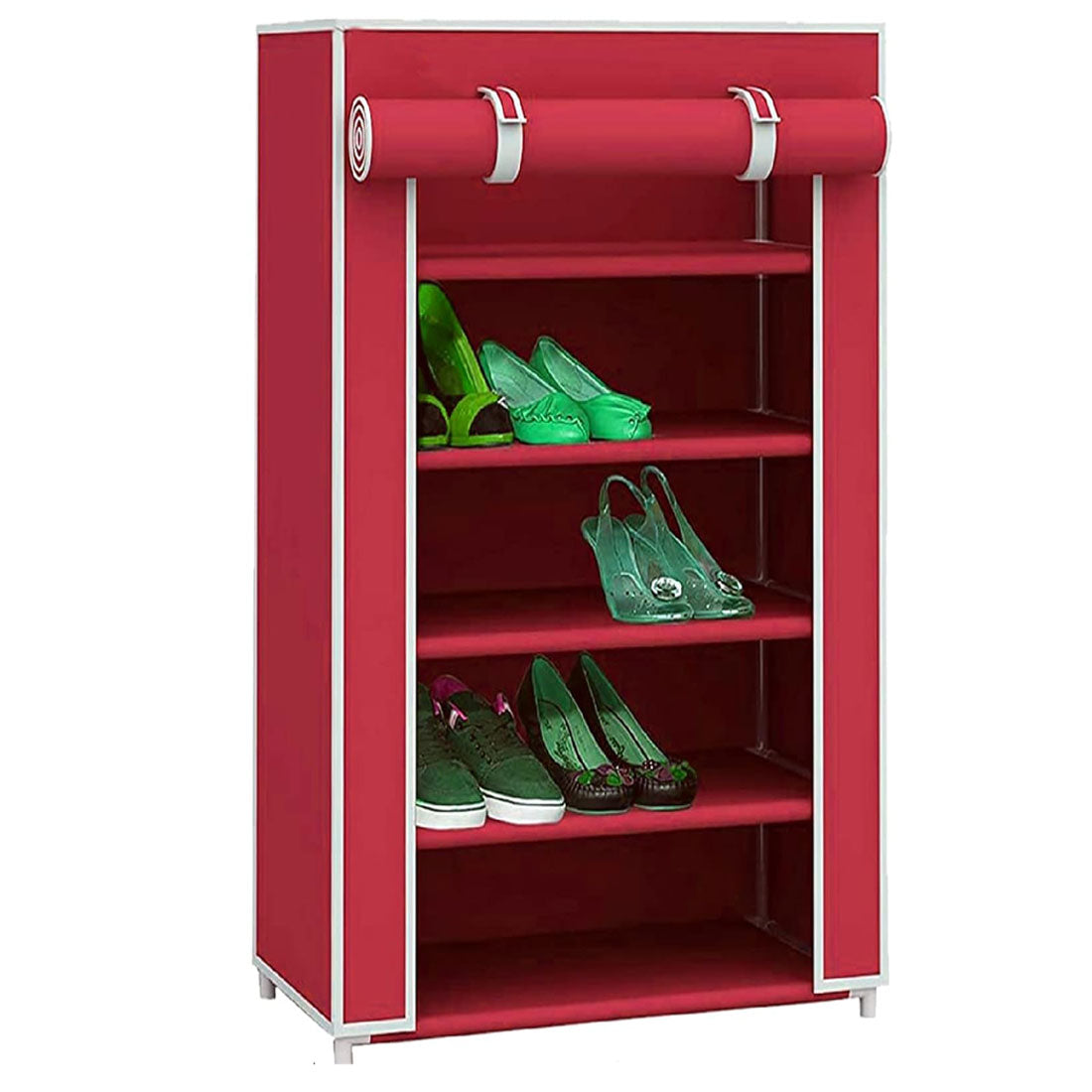 5 Layer Shoe Rack Maroon