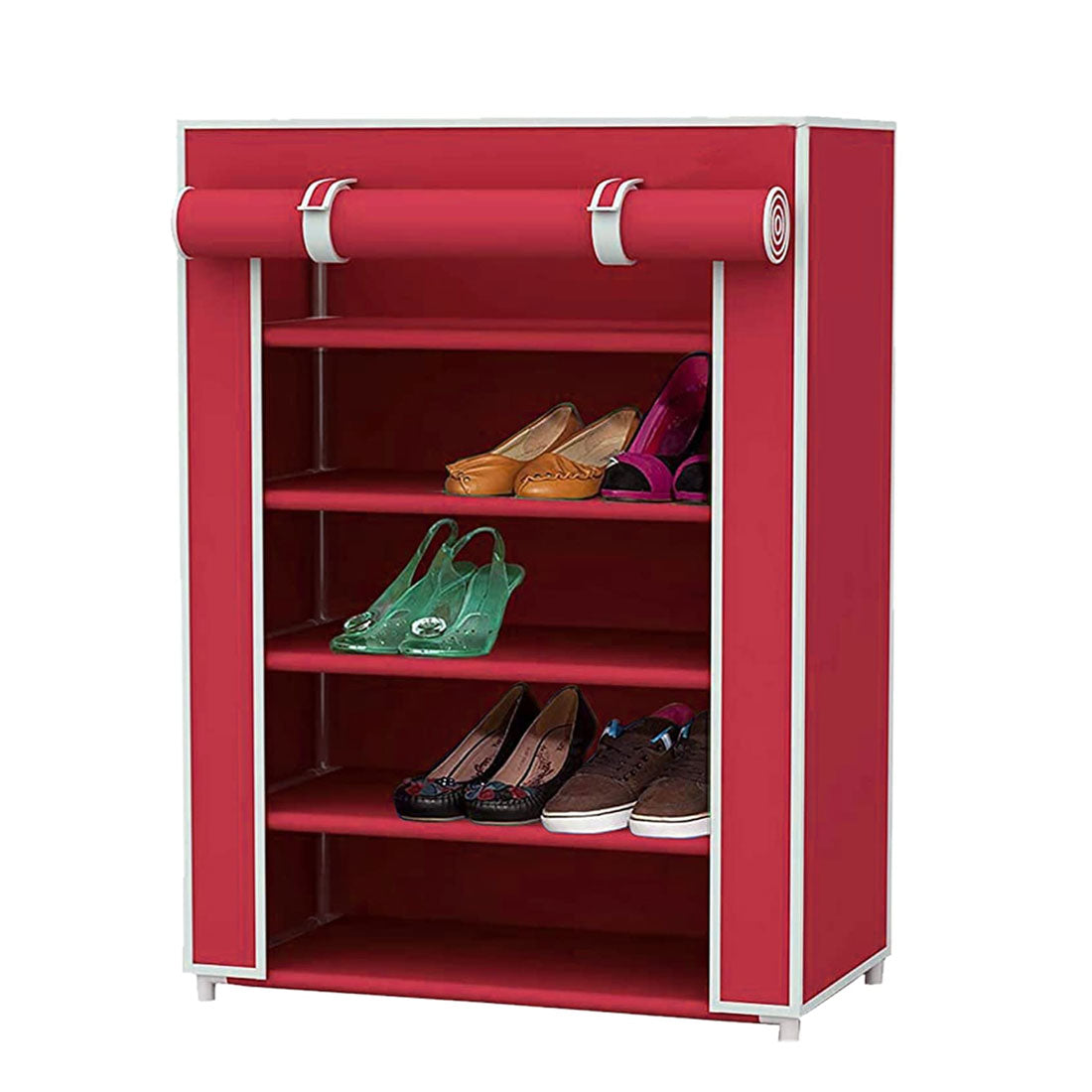 5 Layer Shoe Rack Maroon