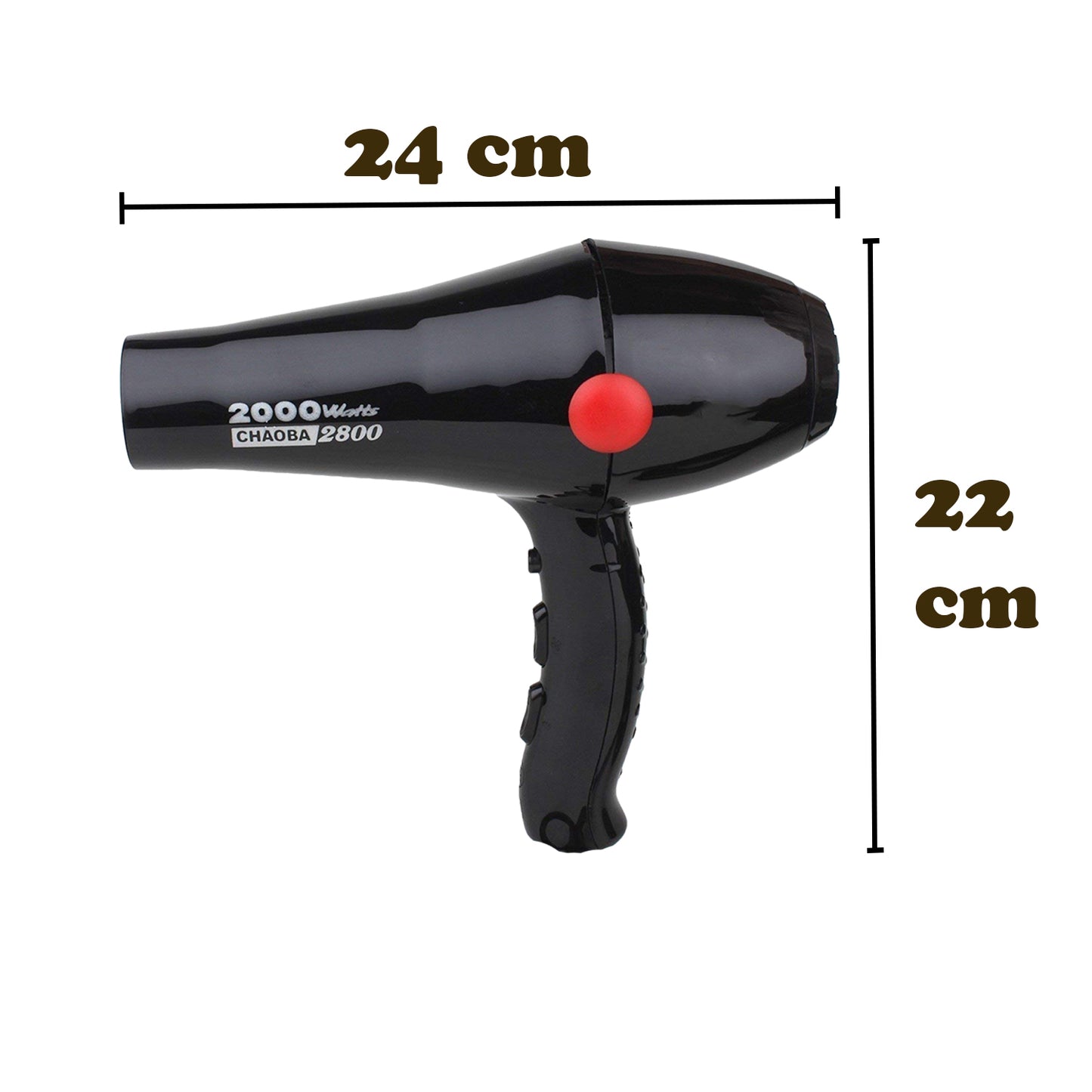 TURBOMAX TRI™ CHAOBA 2000 Watts Professional Hair Dryer (Black)