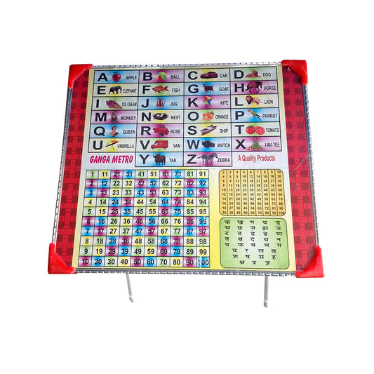 TURBOMAX Foldable Kids Study Table & Chair for 2-12 Years Students | Pre-Assembled Modern & Attractive Design Study Table for Kids (Red)